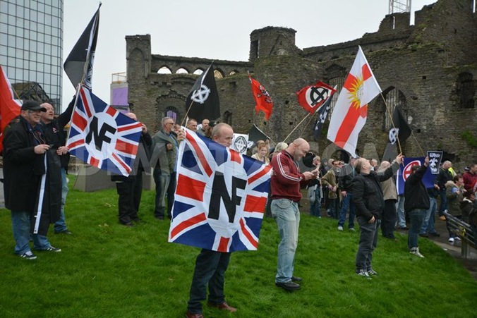 British Nationalists Protest in Swansea