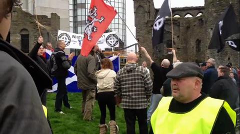 Nationalists protest in Wales